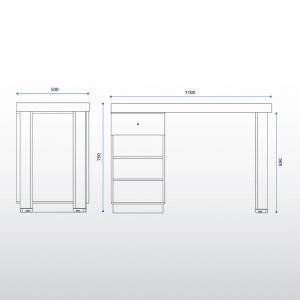 Escritorio / 1 Cajón, 2 estantes