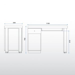 Escritorio / 1 Cajón, Porta-Teclado, Espacio CPU